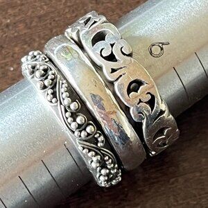 LOIS HILL Vintage Sterling Silver Stacking Rings in Size 7